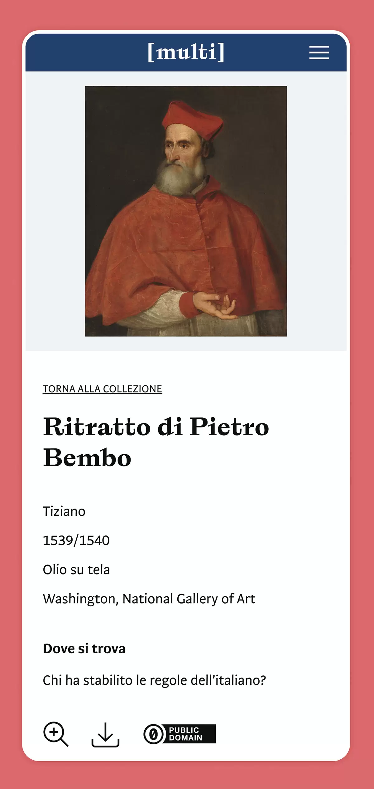 Multi collezione stampa, Ritratto di Petro Bembo