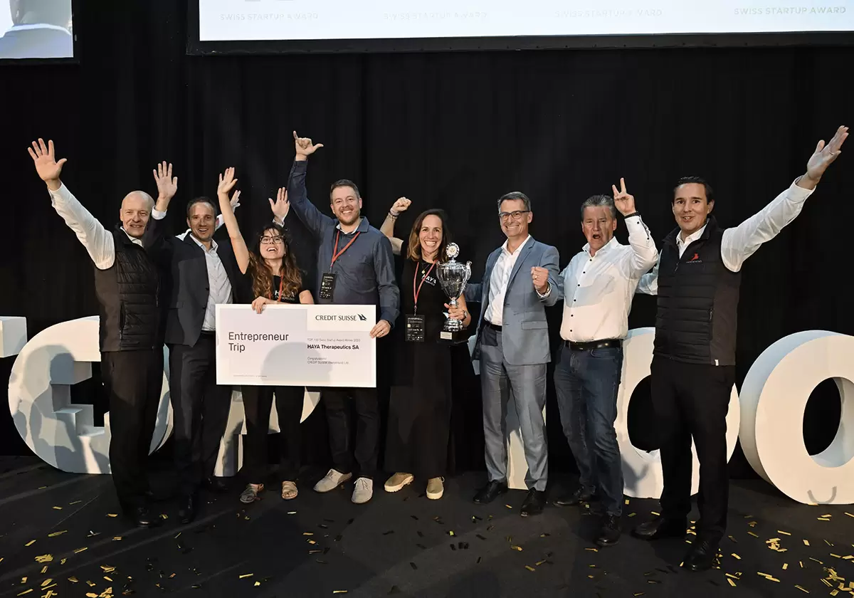 Team di Haya Therapeutics, primo classificato dell’edizione 2023 del Top100 Swiss Startup Award