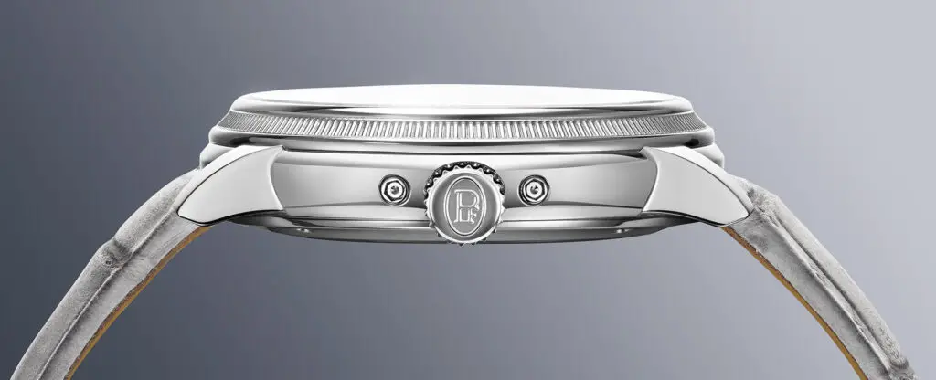 Orologio Parmigiani, Toric Quantieme Perpetuel, in oro bianco e colore Morning Blue.