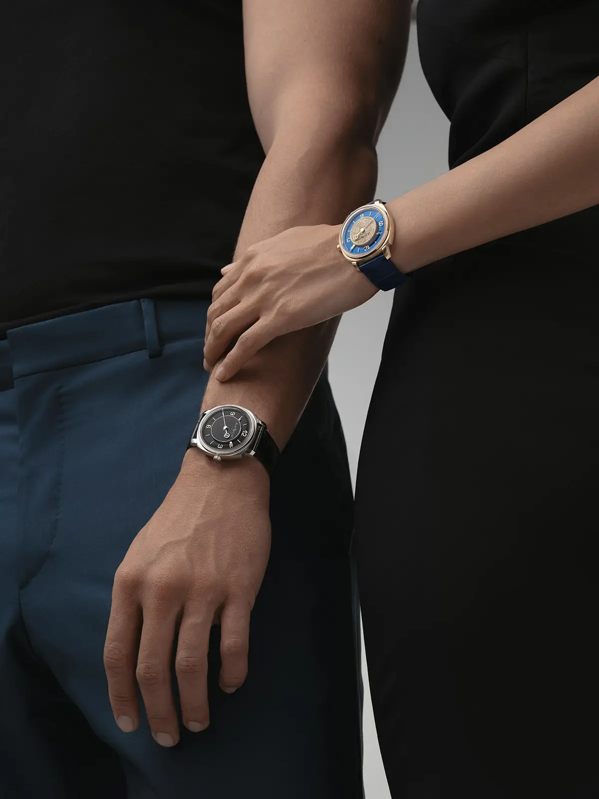 Orologio Akhor, uomo e donna, nero e blu