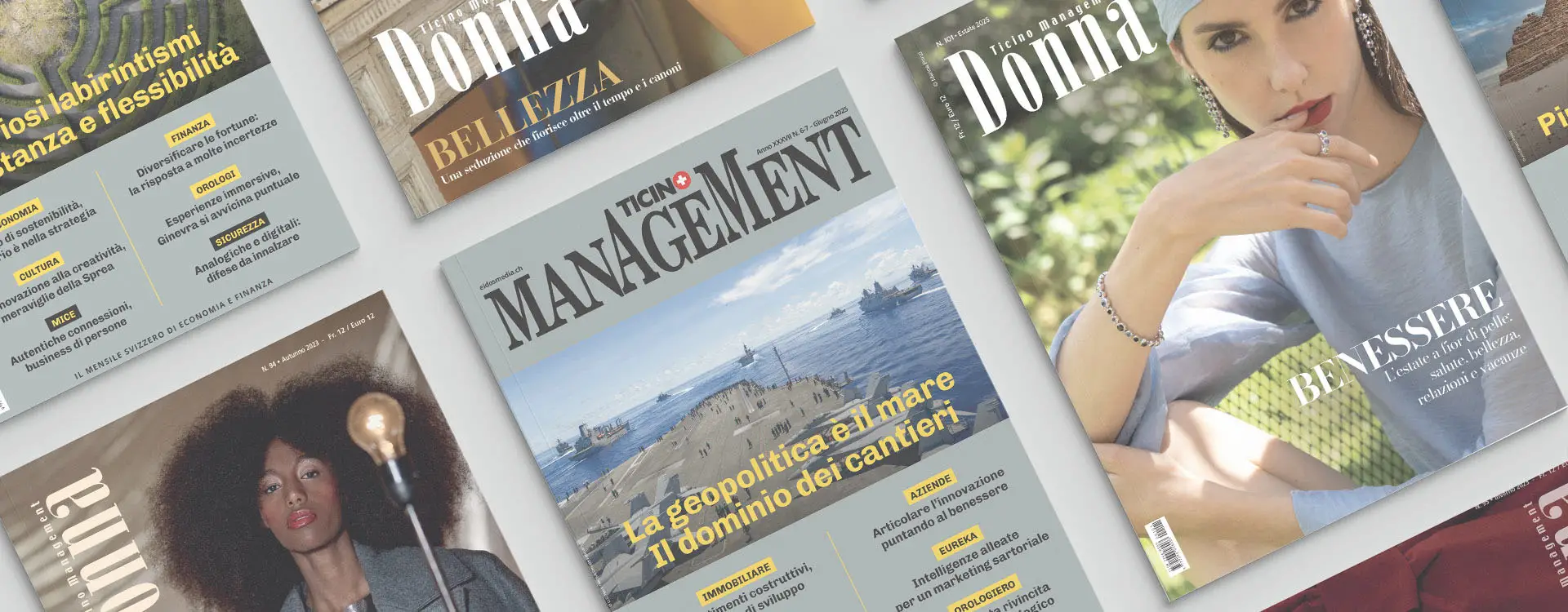 Magazine Cover Ticino Management e Ticino Management Donna