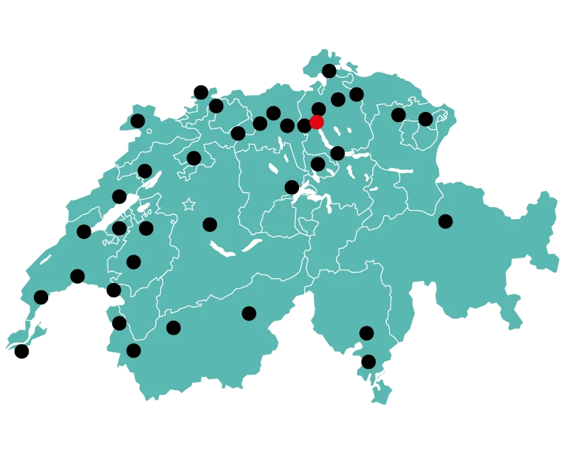 Capillare in tutta la Svizzera, in oltre 50 località con un centinaio di filiali