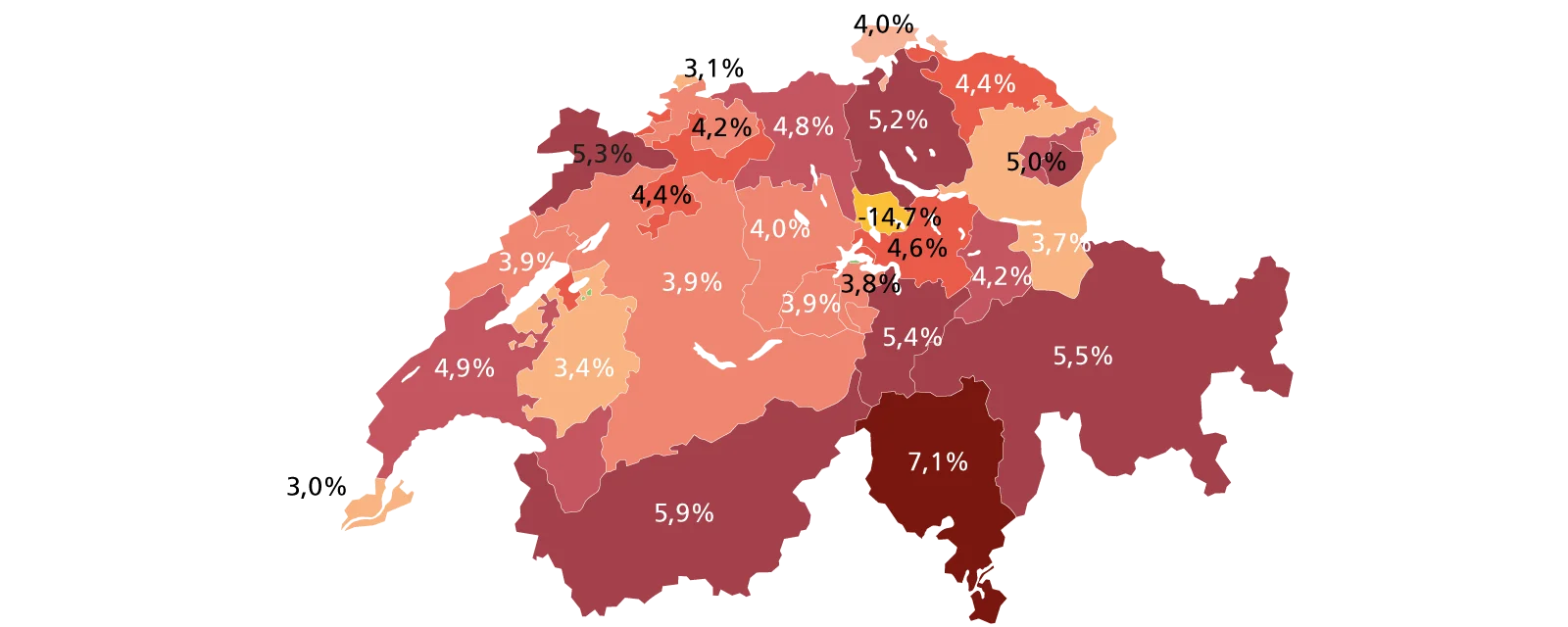 Mappa svizzera, aumento dei premi dell'assicurazione malattia