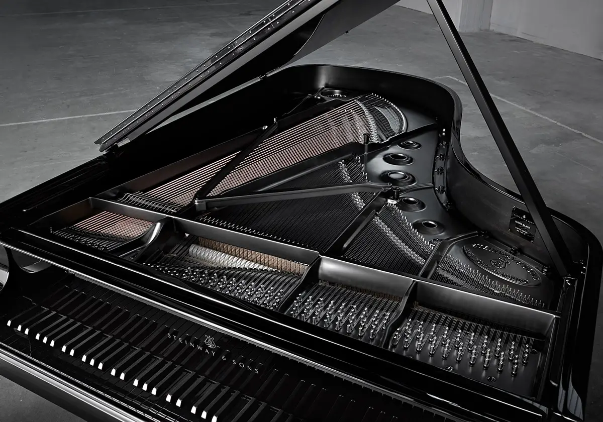 Steinway & Sons pianoforte nero, meccanismo