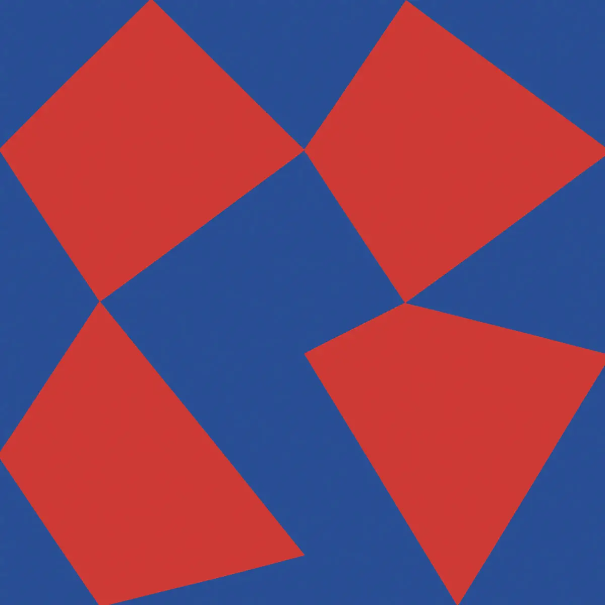 rot und blau quantengleich, 1972, olio su tela, 100 x 100 cm. © max, binia + jakob bill stiftung/2026, ProLitteris, Zürich