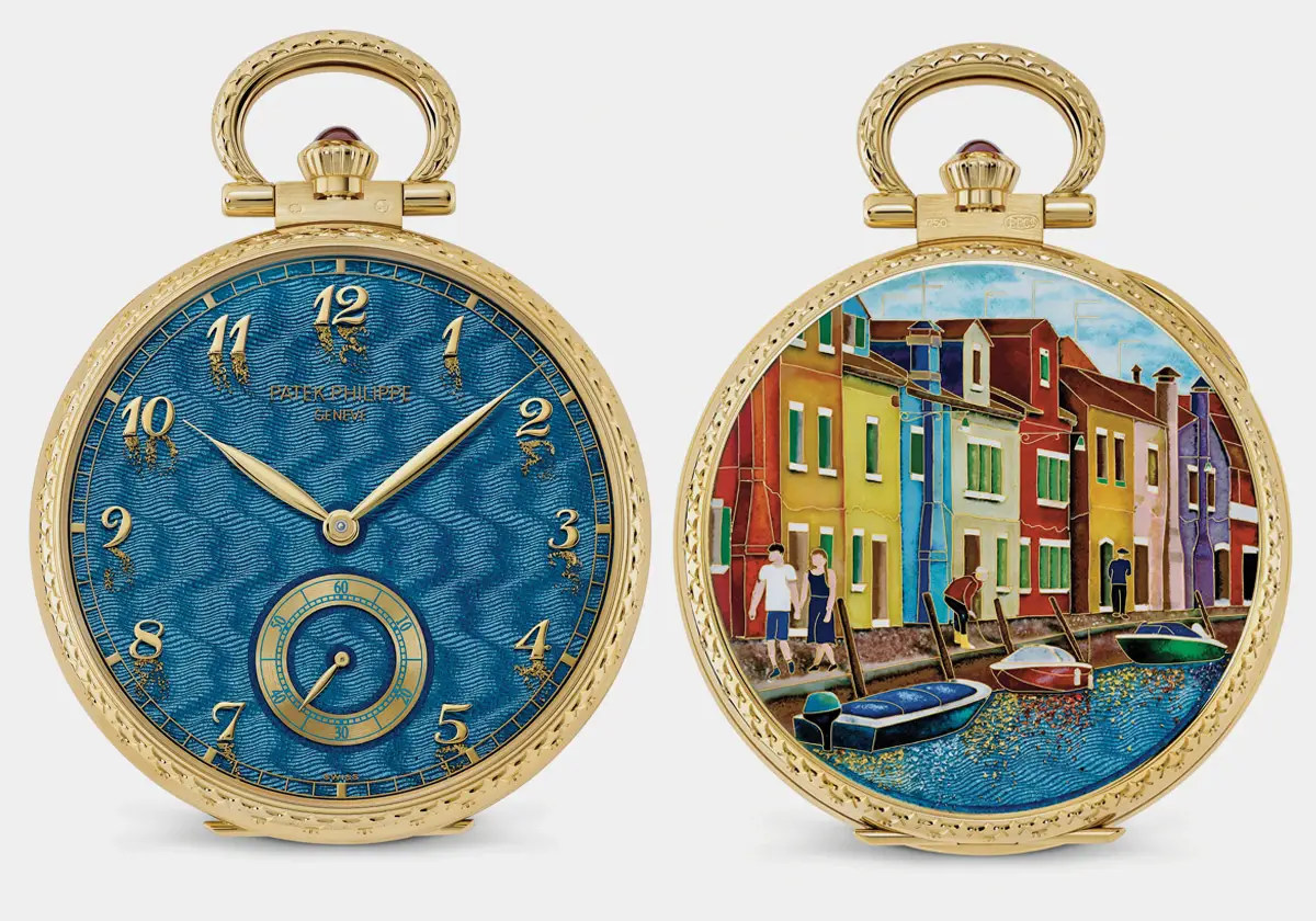 Orologio da tasca, Burano, Patek Philippe, fronte e retro